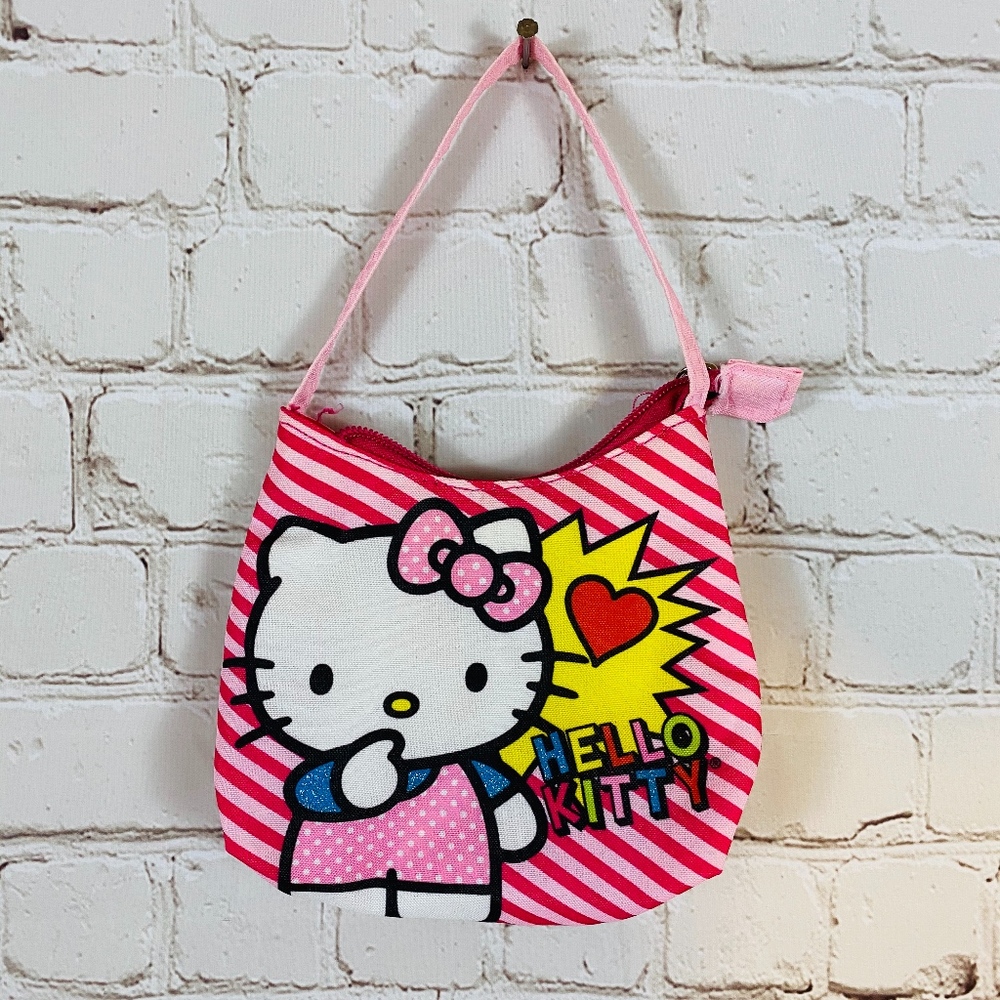 Hello Kitty | Girls Purse Bag Pink Striped